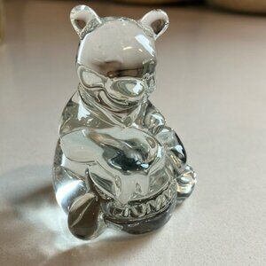 Disney Clear Glass Winnie the Pooh with Hunny pot-Bear Figurine